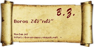 Boros Zénó névjegykártya